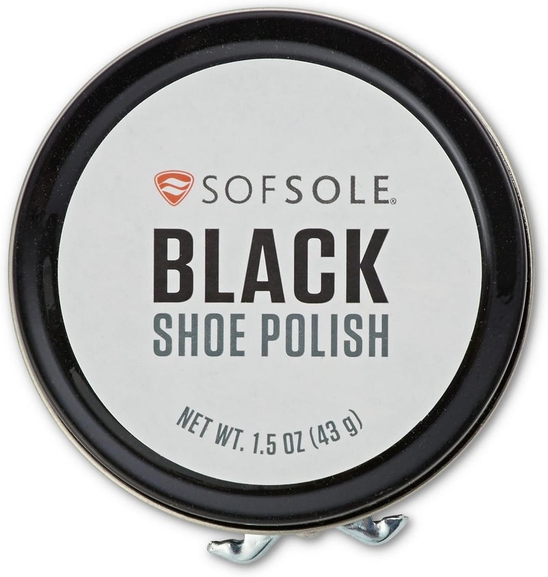 Sof Sole Black Shoe Polish - 1.5 oz Premium Wax Blend for Leather Care